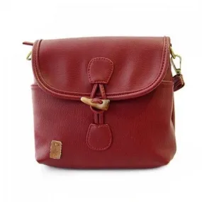 Casual PU Leather and Hasp Design Women's Crossbody Bag - Red