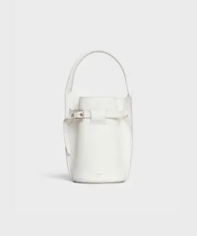 Celine Big Nano Bucket In Supple Grained Calfskin White