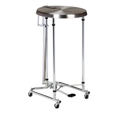 Chrome-Plated Steel Frame Medical Hamper with Round Lid