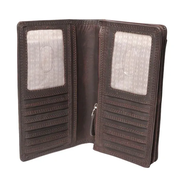 Compact Oil Pull Up Wallet | Brown