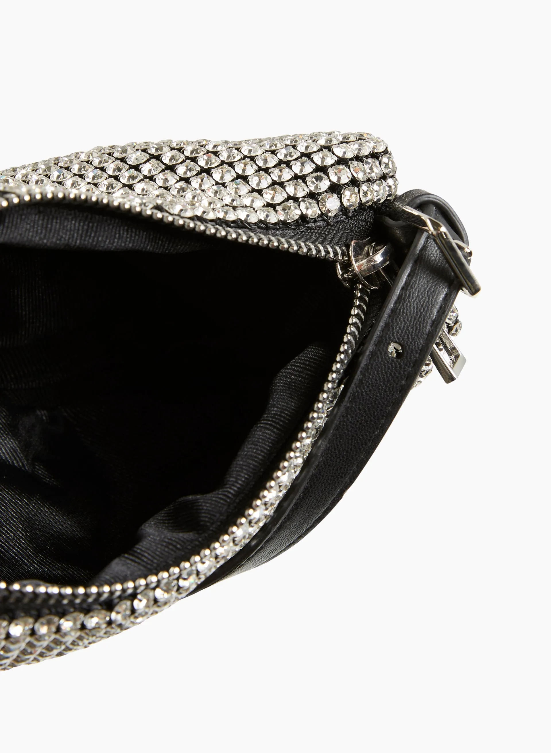 Crystal Detail Half-Moon Bag