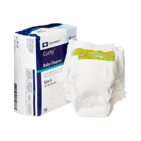 Curity Unisex Baby Diapers, Heavy Absorbency, Disposable, Size 6, 35  lbs