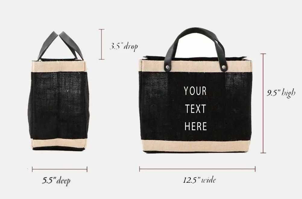 Customized Petite Market Bag in Black - Wholesale