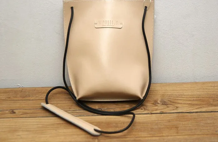 Cute LEATHER WOMEN Bucket SHOULDER BAG Barrel Crossbody Purses FOR WOMEN