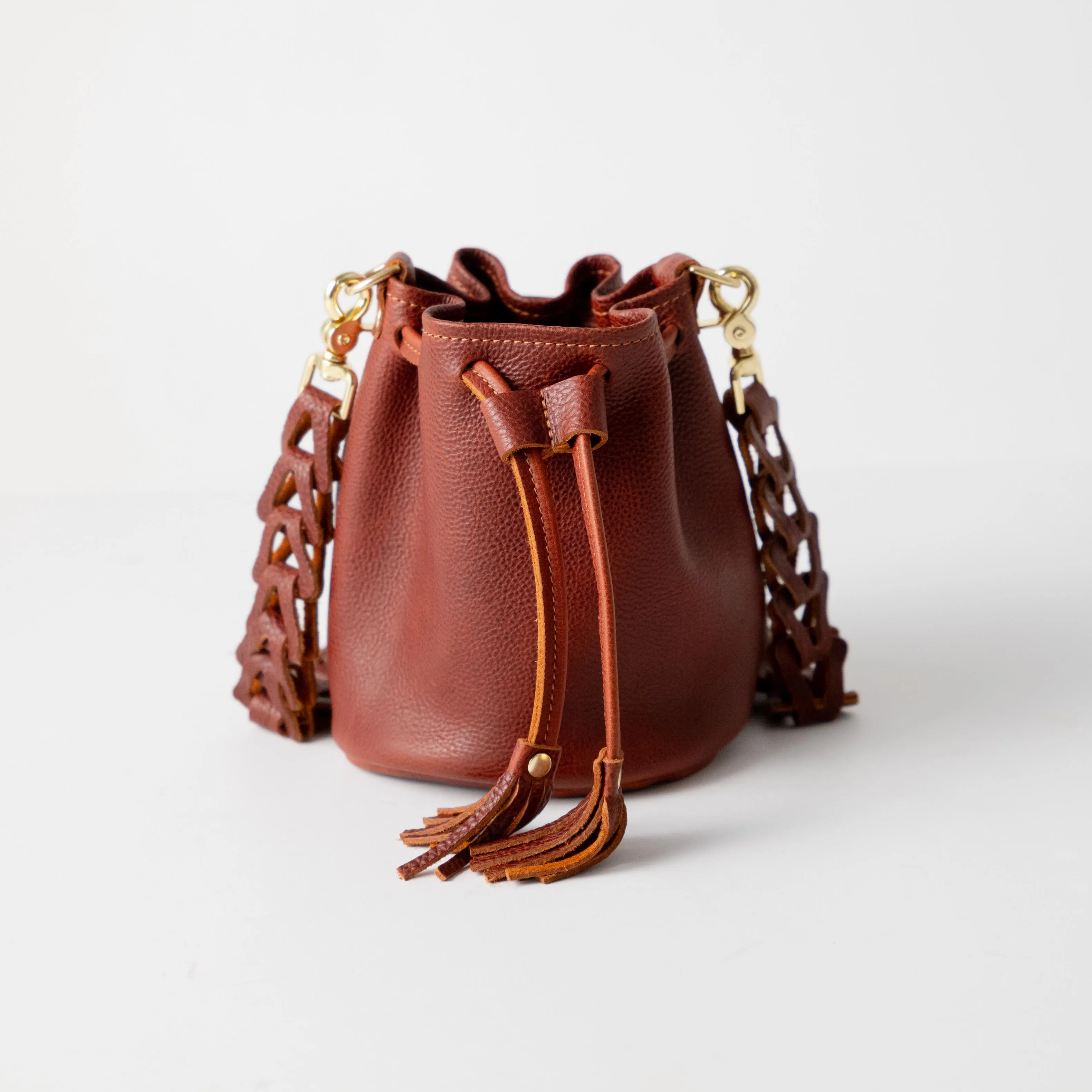 Dark Tan Bulldog Mini Bucket Bag