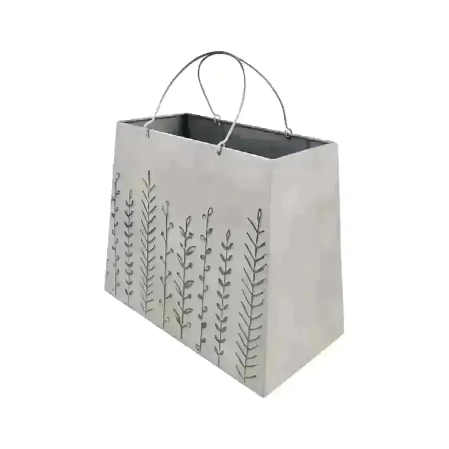 Distressed White Handbag Planter