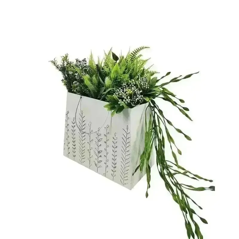 Distressed White Handbag Planter