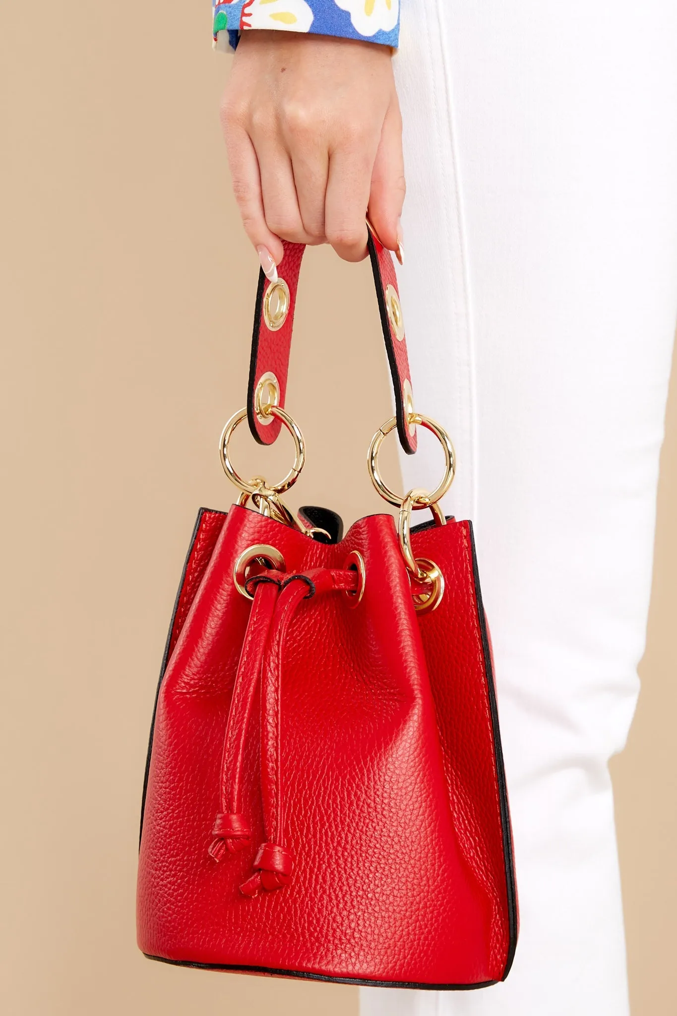 Drawn To You Red Leather Bag