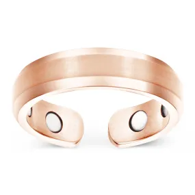 Elegant Titanium Magnetic Therapy Ring Rose Gold, Size 07