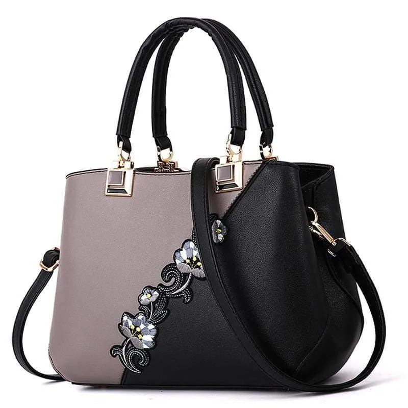 Embroidered Leather Messenger Bags For Women