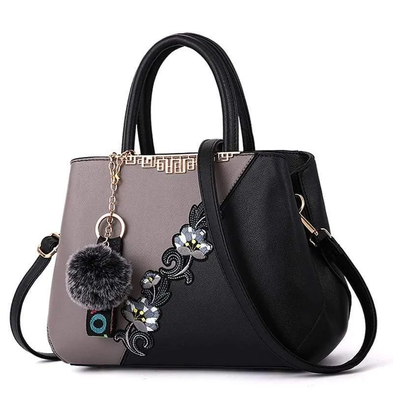 Embroidered Leather Messenger Bags For Women