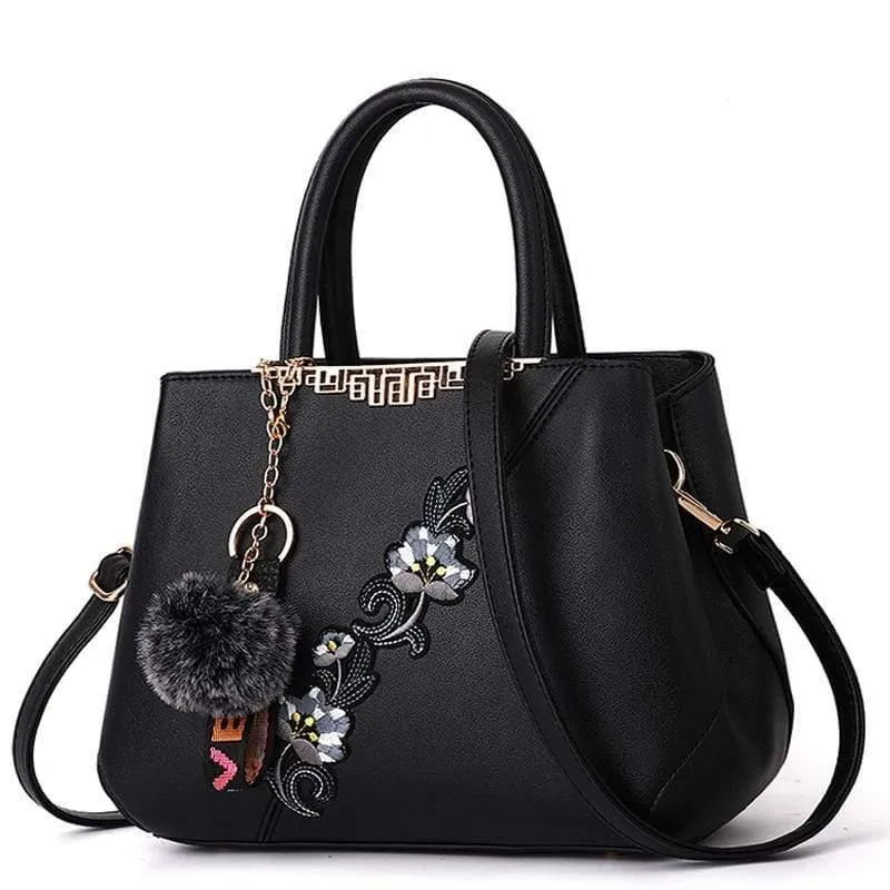 Embroidered Leather Messenger Bags For Women