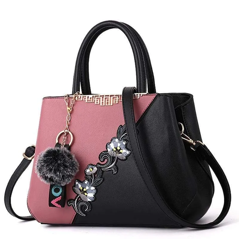 Embroidered Leather Messenger Bags For Women