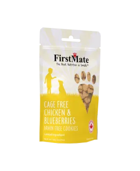 FirstMate Cage Free Chicken & Blueberries Dog Treats, 8-oz Bag