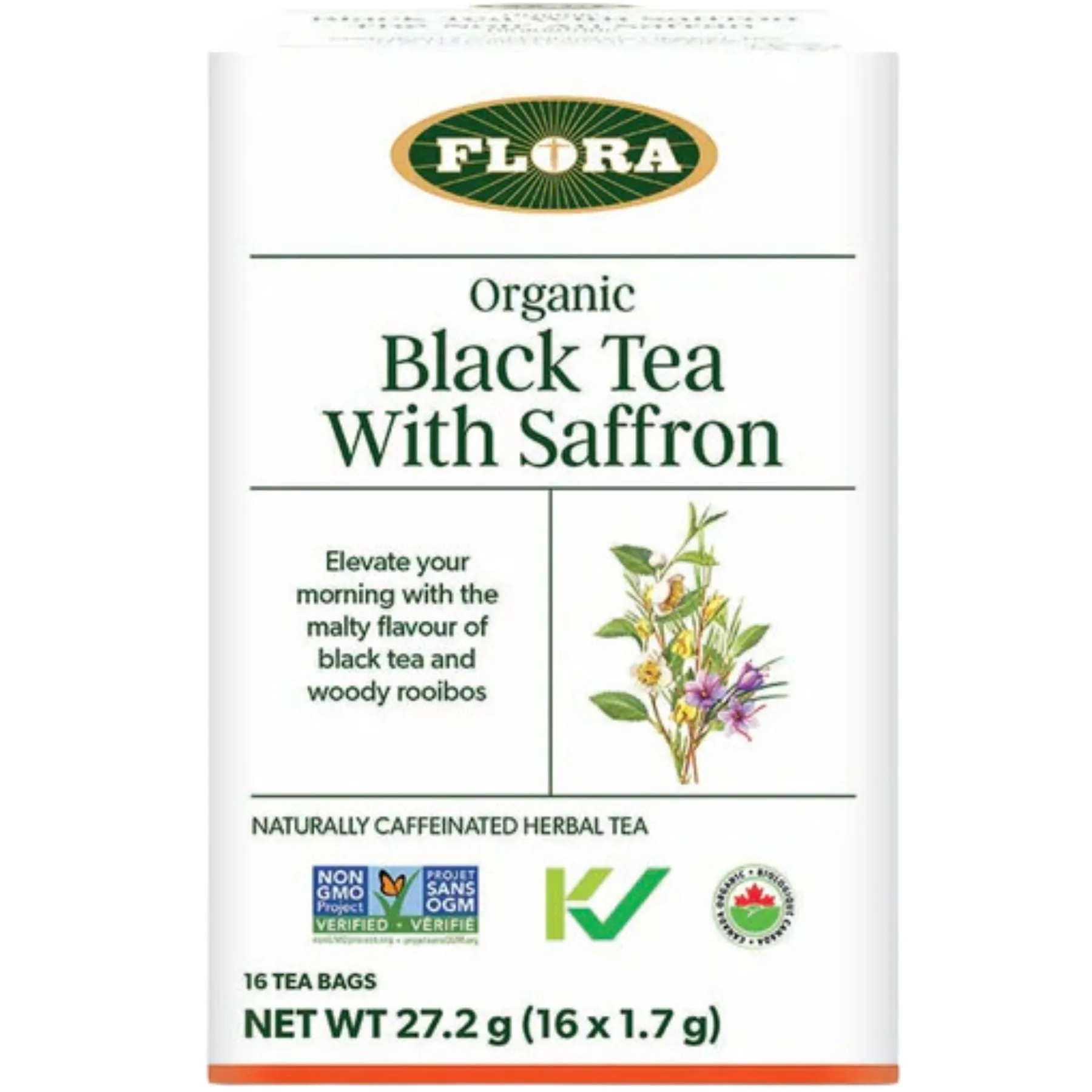 Flora Organic Black Tea with Saffron 16ct