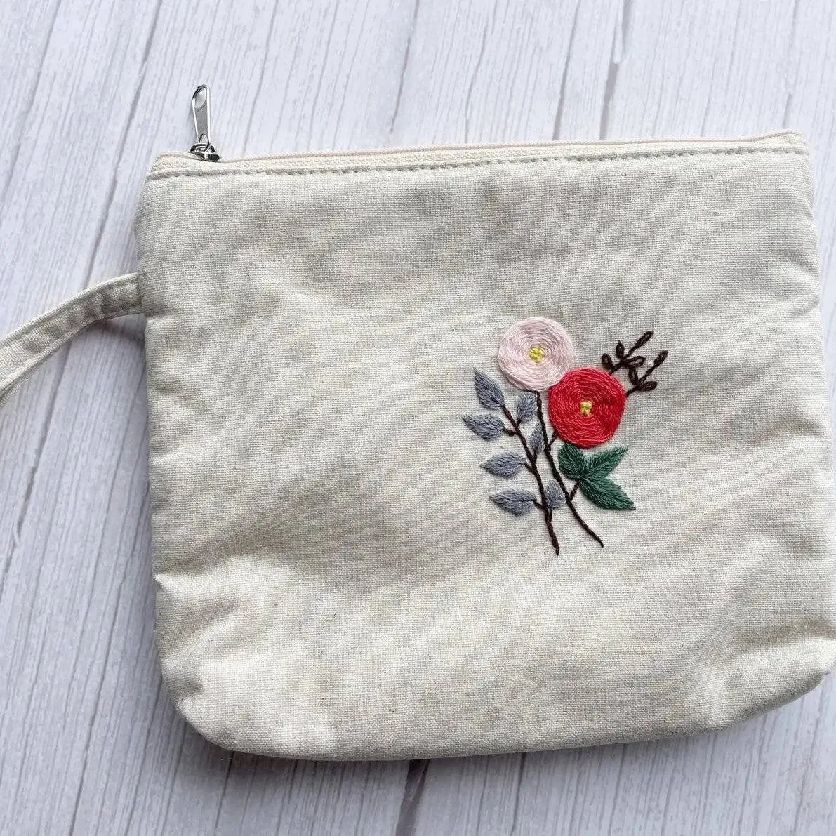 Flower Embroidered Cosmetics Bag - Several Designs