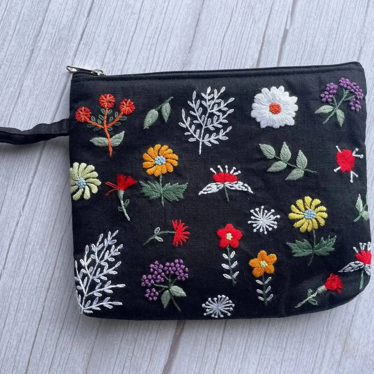 Flower Embroidered Cosmetics Bag - Several Designs