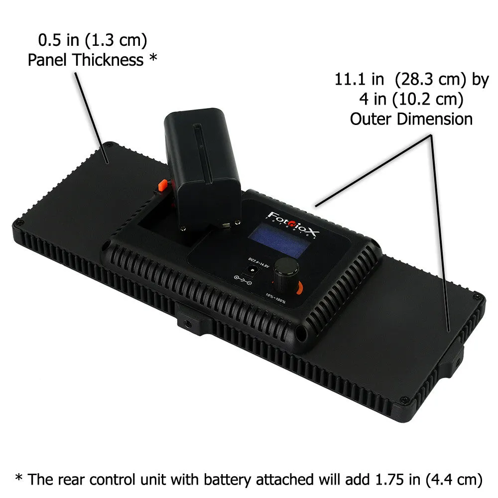 Fotodiox Pro FlapJack LED C-200L Edge Light - 4x11in Long Rectangle Ultra-thin, Ultrabright, Daylight LED Photo/Video Light Kit **Clearance**