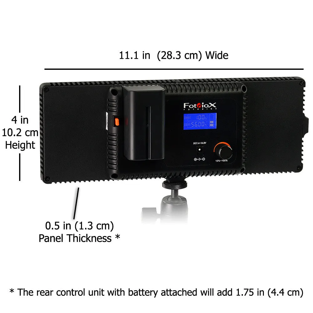 Fotodiox Pro FlapJack LED C-200L Edge Light - 4x11in Long Rectangle Ultra-thin, Ultrabright, Daylight LED Photo/Video Light Kit **Clearance**