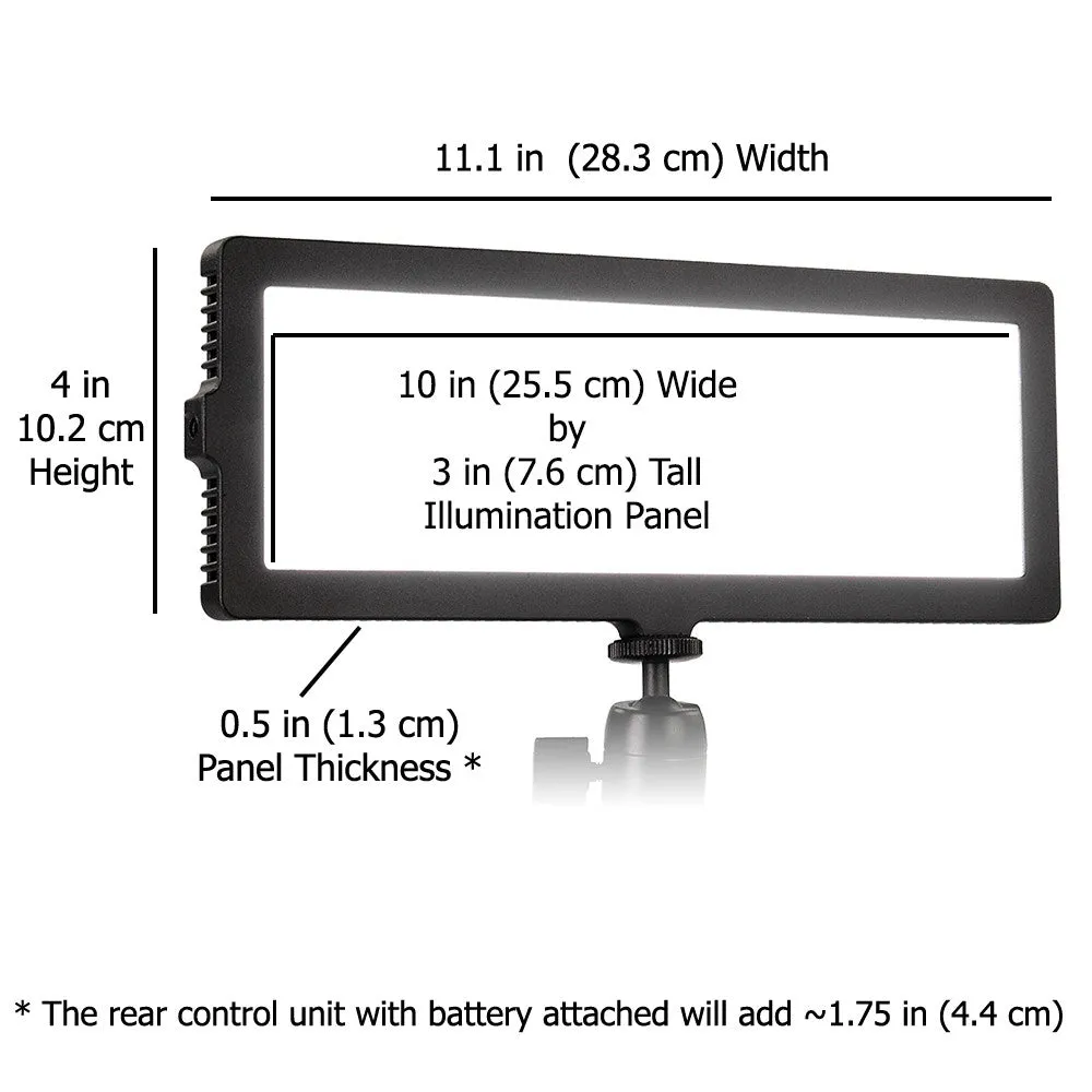 Fotodiox Pro FlapJack LED C-200L Edge Light - 4x11in Long Rectangle Ultra-thin, Ultrabright, Daylight LED Photo/Video Light Kit **Clearance**