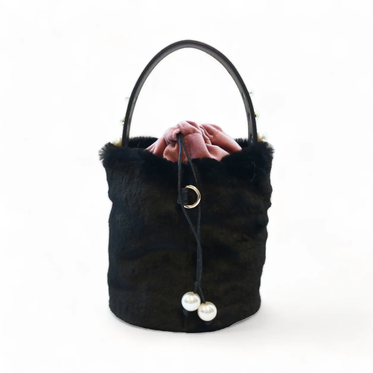 Furry Buckle Bag - Black