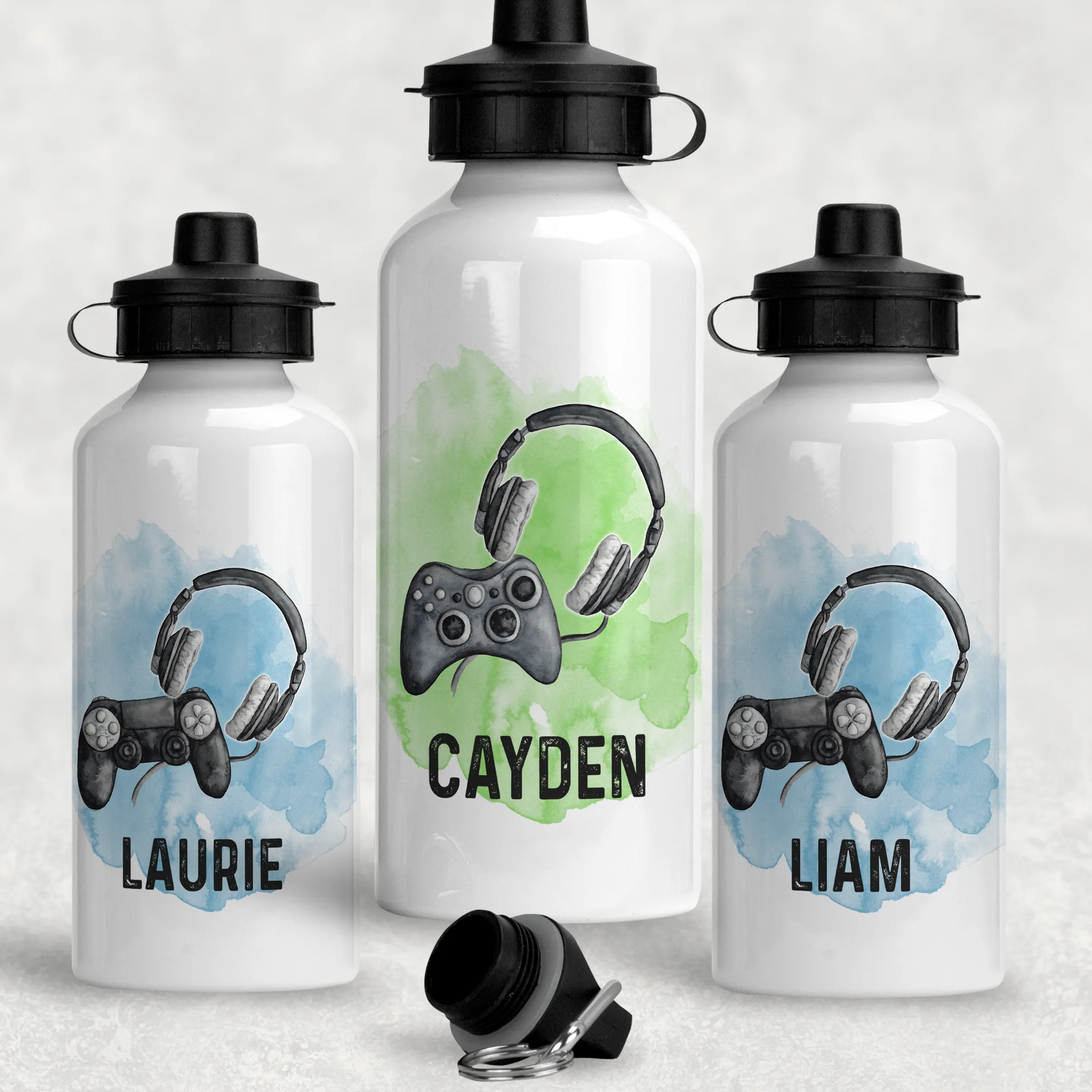 Gamer Headset Personalised Water Bottle - 400/600ml