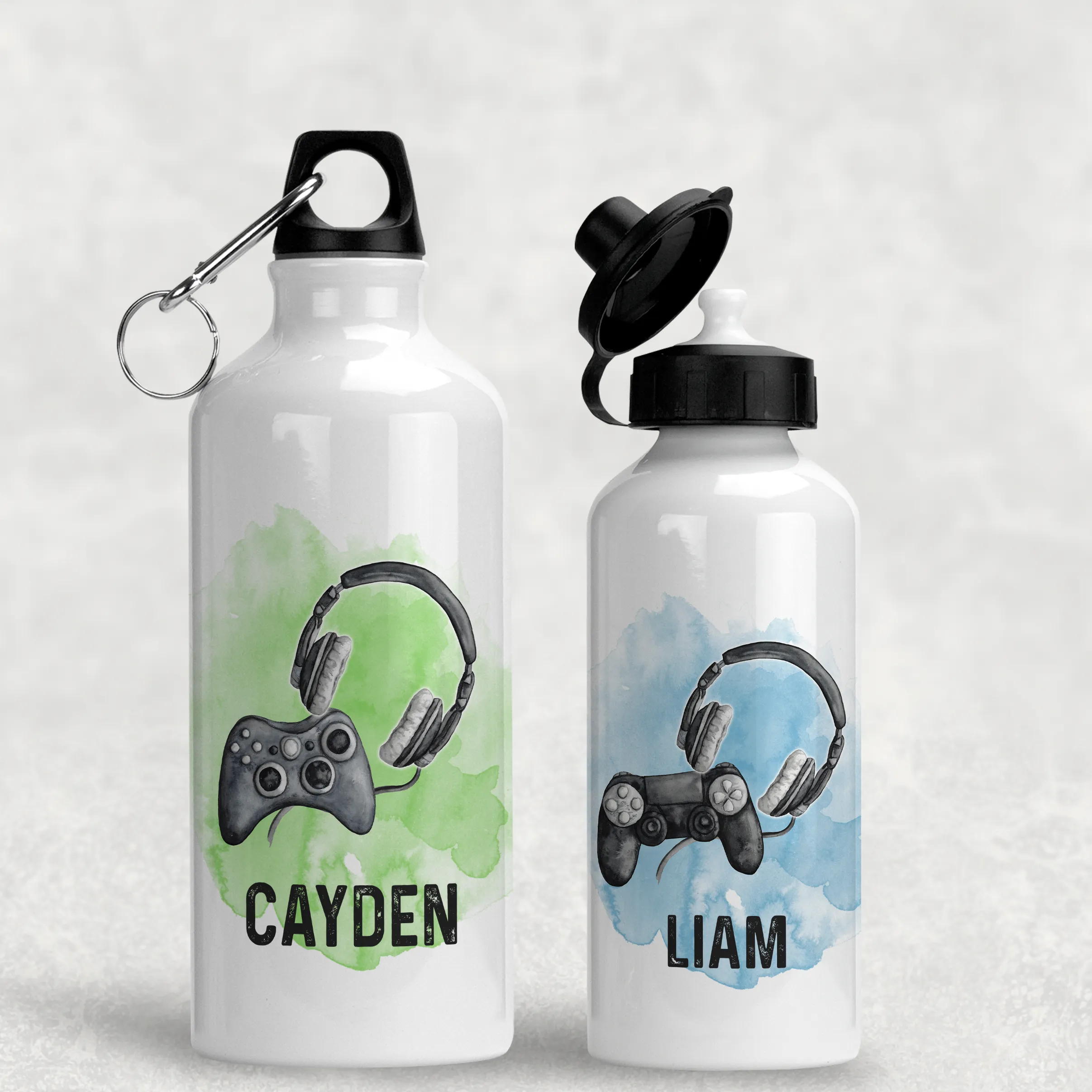 Gamer Headset Personalised Water Bottle - 400/600ml