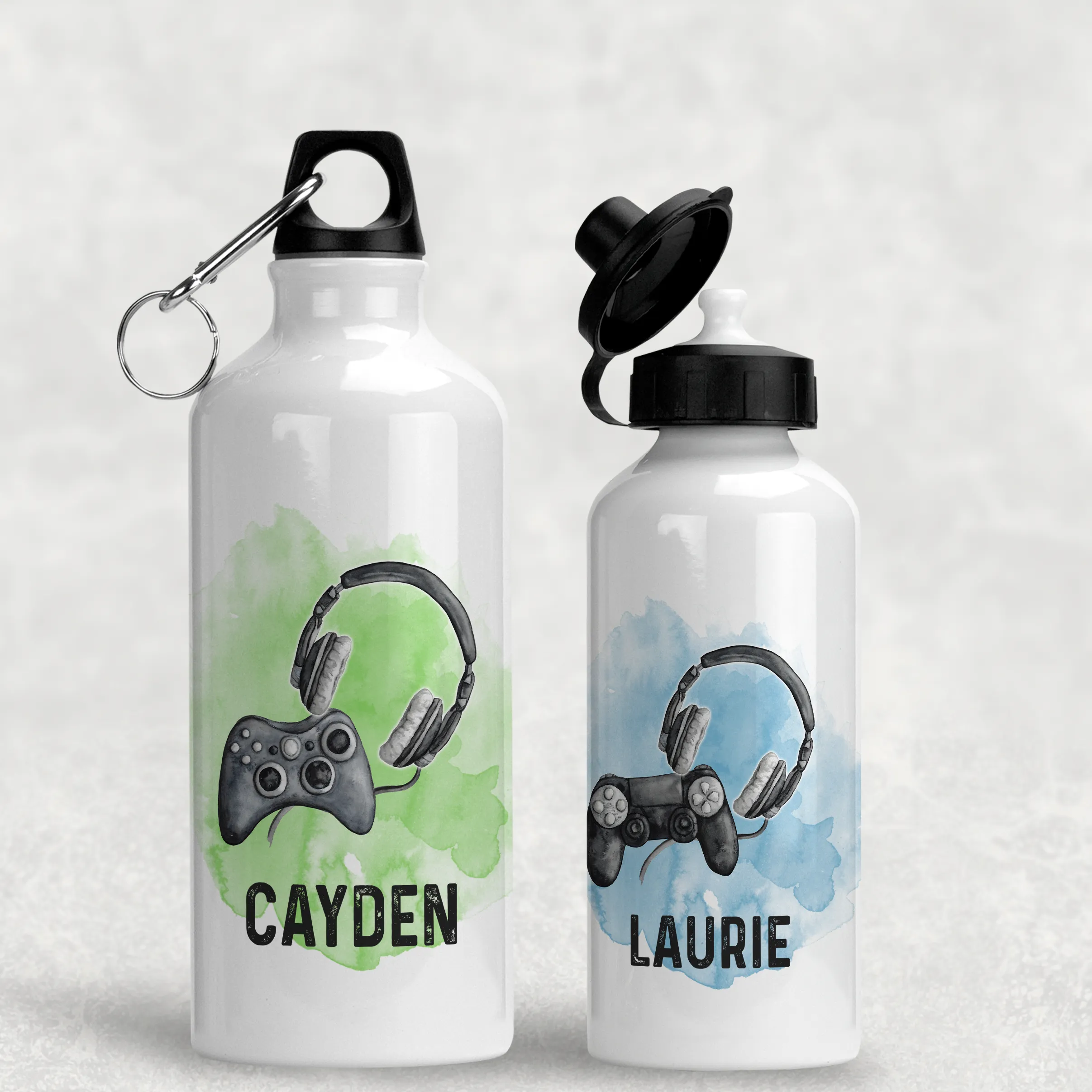 Gamer Headset Personalised Water Bottle - 400/600ml