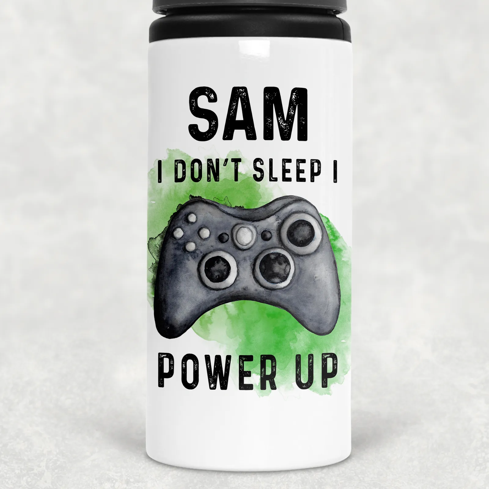 Gamer Personalised Aluminium Straw Water Bottle I Don't Sleep I Power Up 650ml