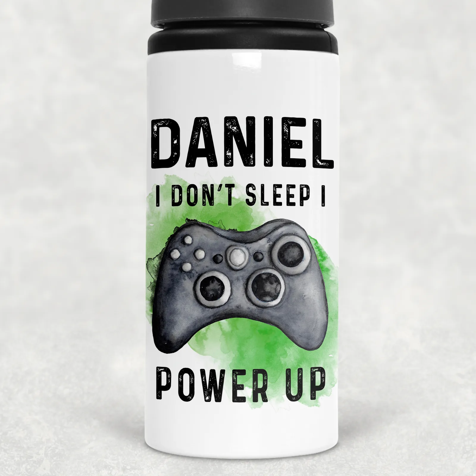 Gamer Personalised Aluminium Straw Water Bottle I Don't Sleep I Power Up 650ml