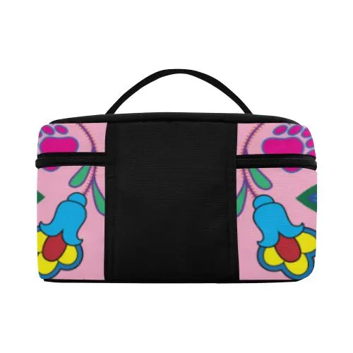 Geometric Floral Winter-Sunset Cosmetic Bag/Large