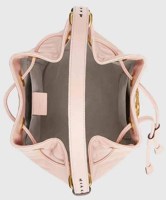 GG Marmont Quilted Leather Bucket Bag - Black or Pink