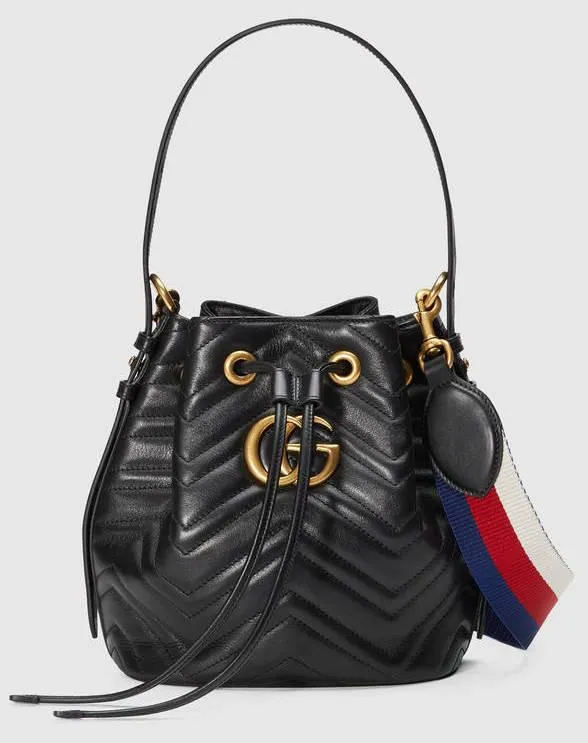 GG Marmont Quilted Leather Bucket Bag - Black or Pink