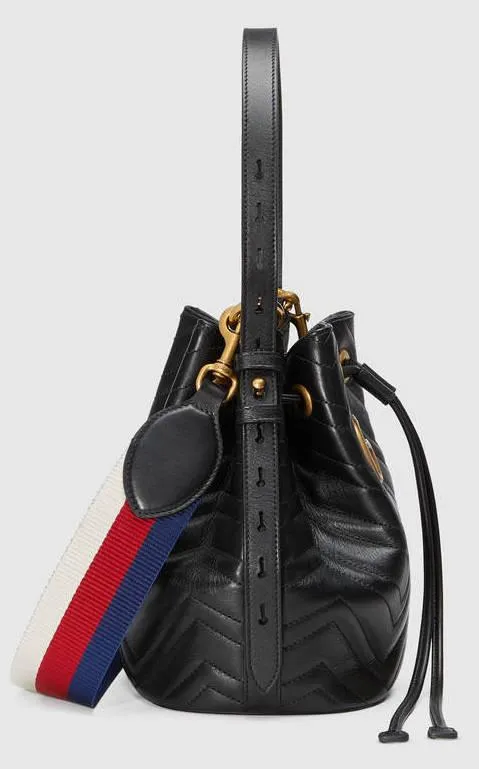 GG Marmont Quilted Leather Bucket Bag - Black or Pink