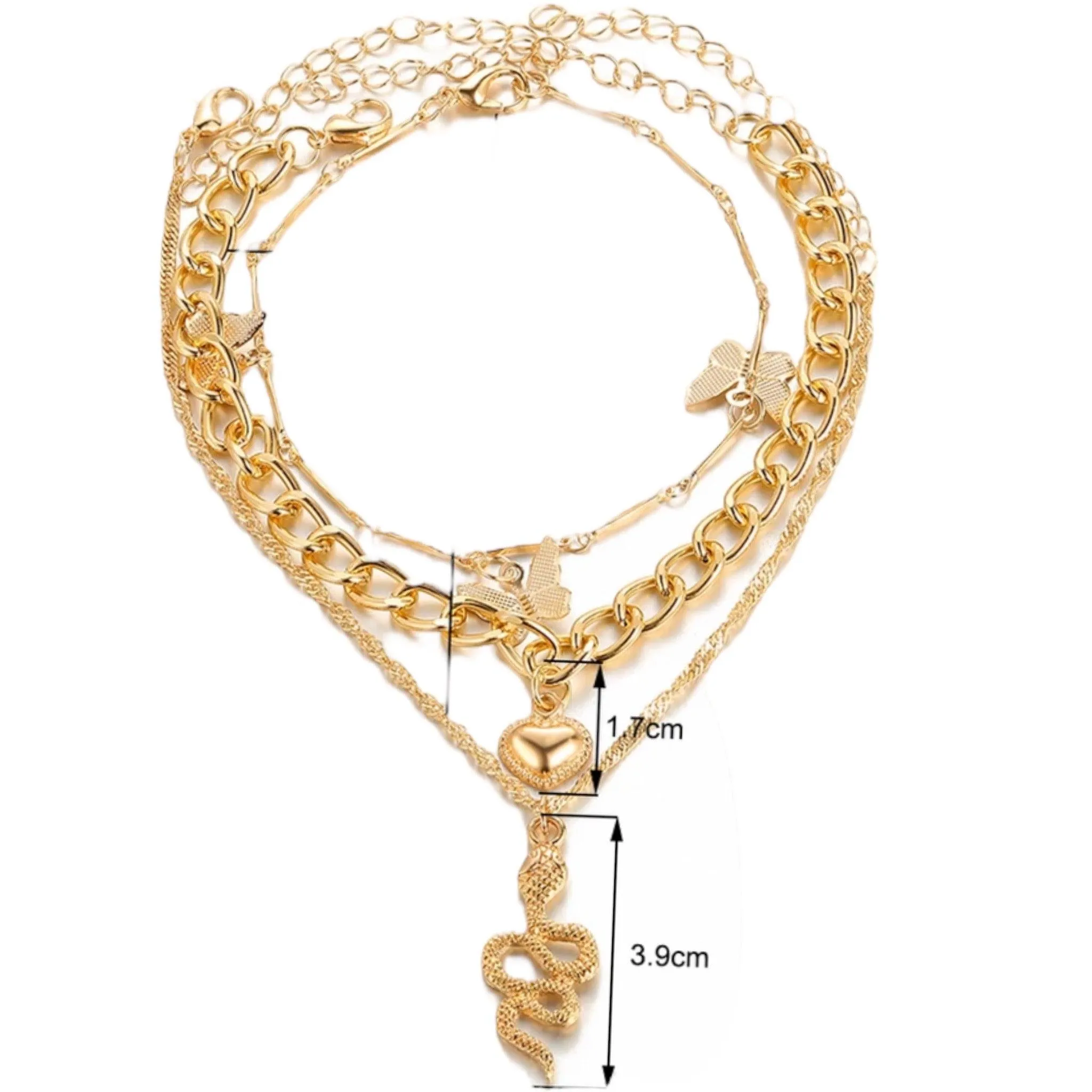 Gold Charming Stackable Anklet Set