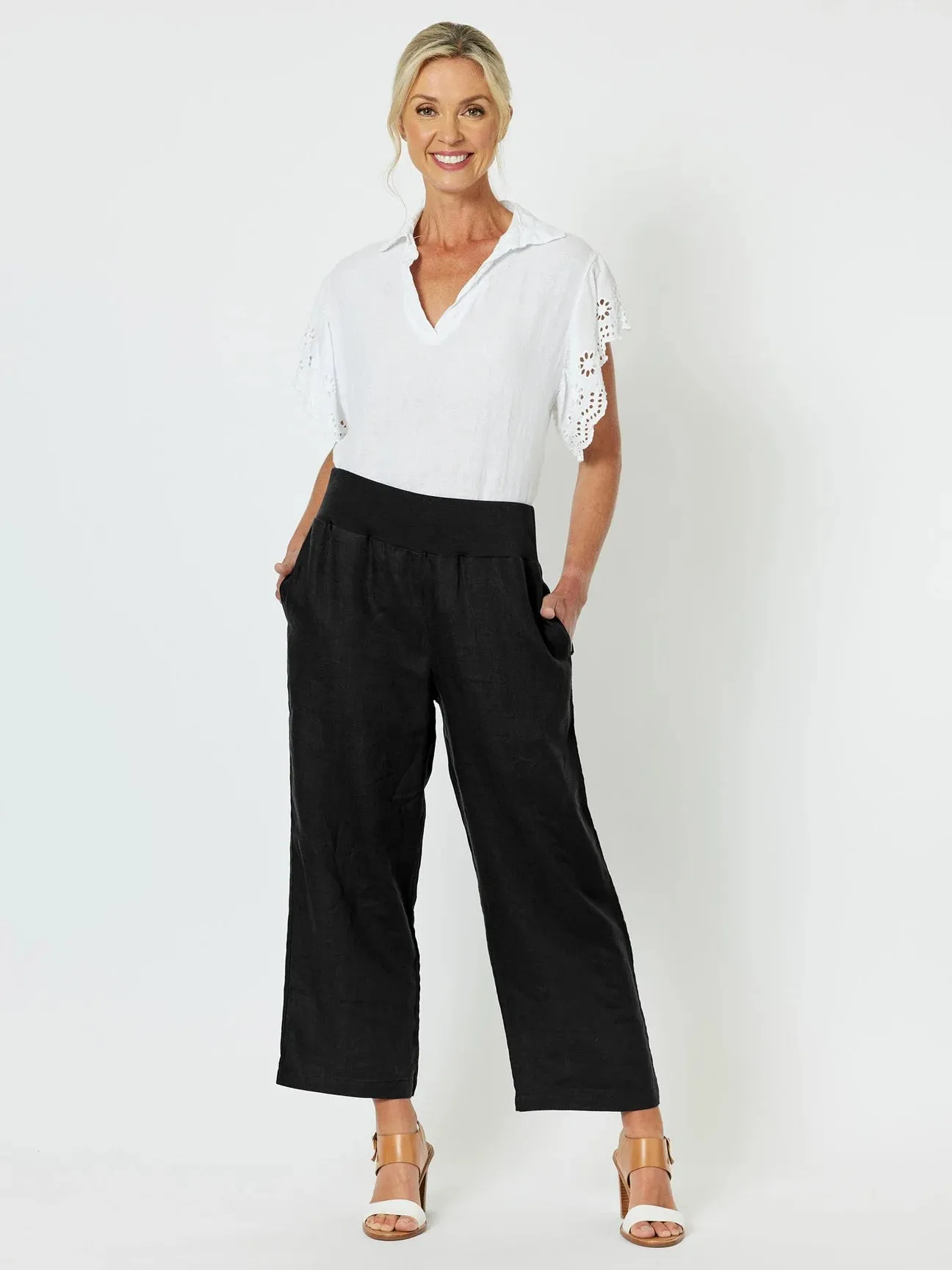 GORDON SMITH Wide Leg Pant Black