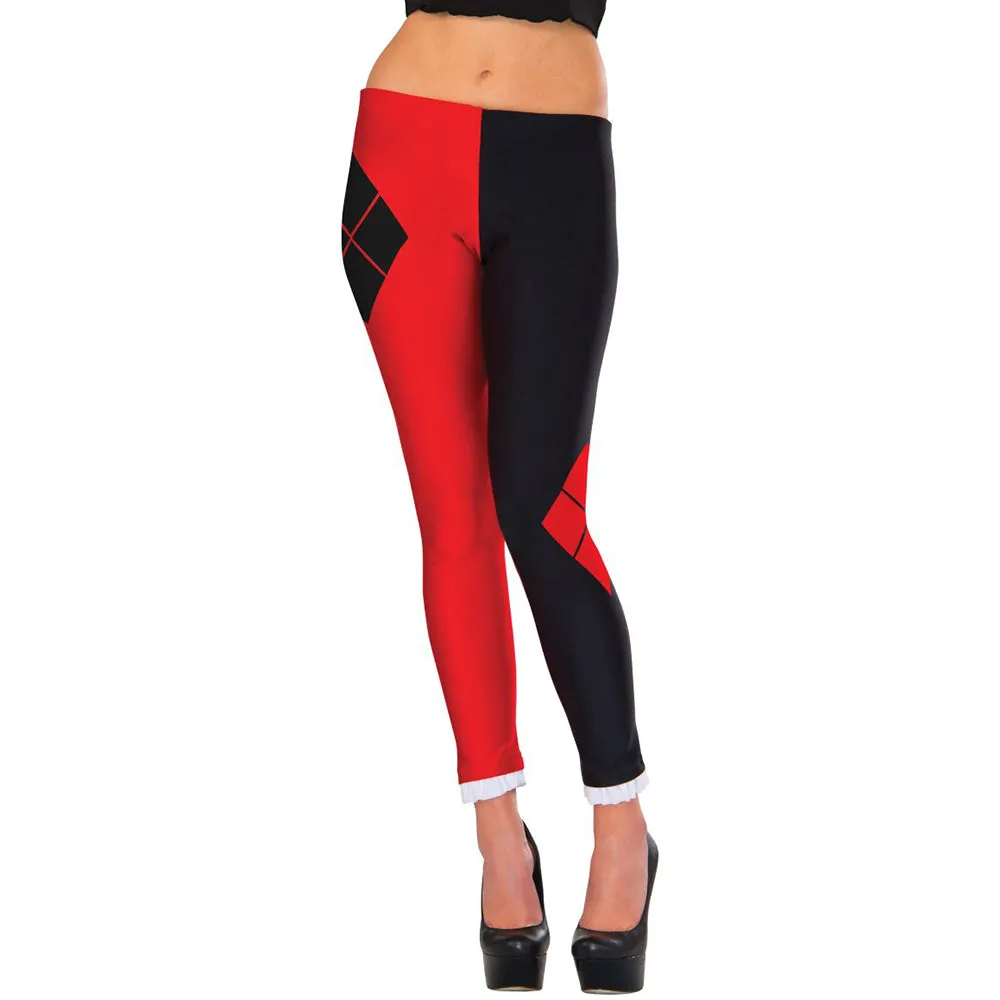 Harley Quinn 2 Tone Women's Diamond Jester Leggings Stockings