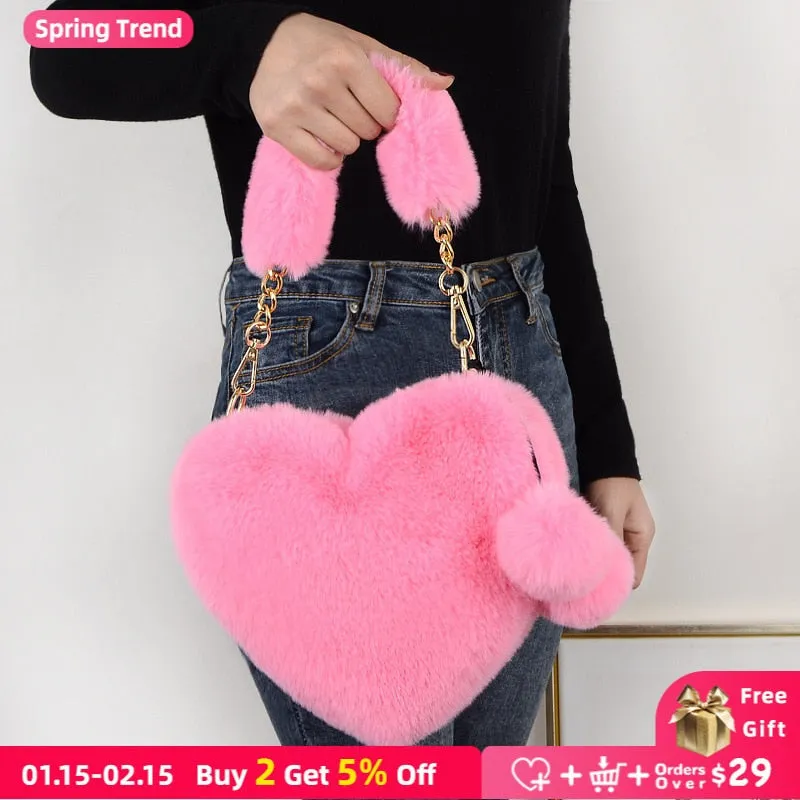 Heart Shaped Purse/Heart Shaped kate spade purse/Heart Shaped purse kate spade/GORGEOUS FAUX FUR HEART SHAPE HANDBAGS/heart shaped bag