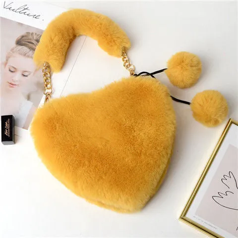 Heart Shaped Purse/Heart Shaped kate spade purse/Heart Shaped purse kate spade/GORGEOUS FAUX FUR HEART SHAPE HANDBAGS/heart shaped bag