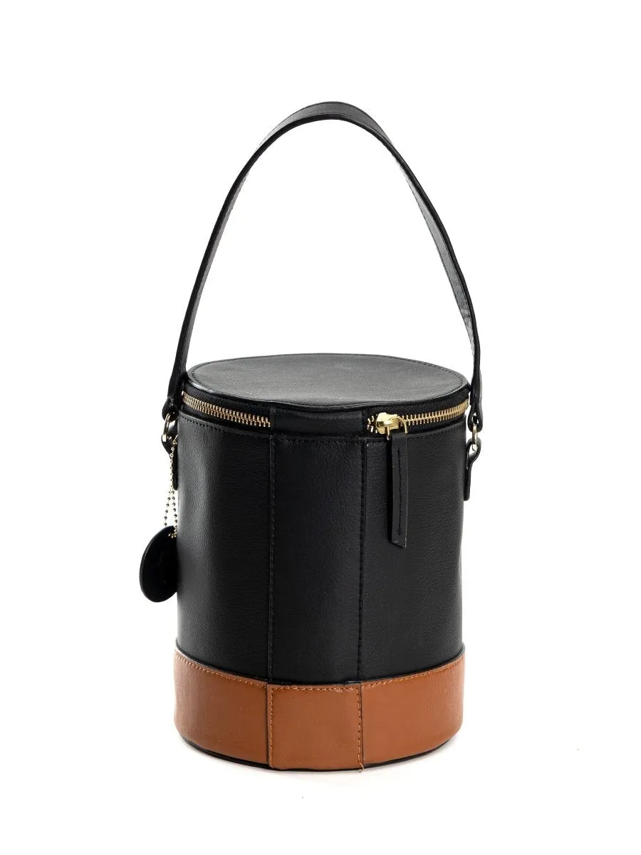 Hemera (Black & Gingerbread) | Women's Bag made with Apple Leather