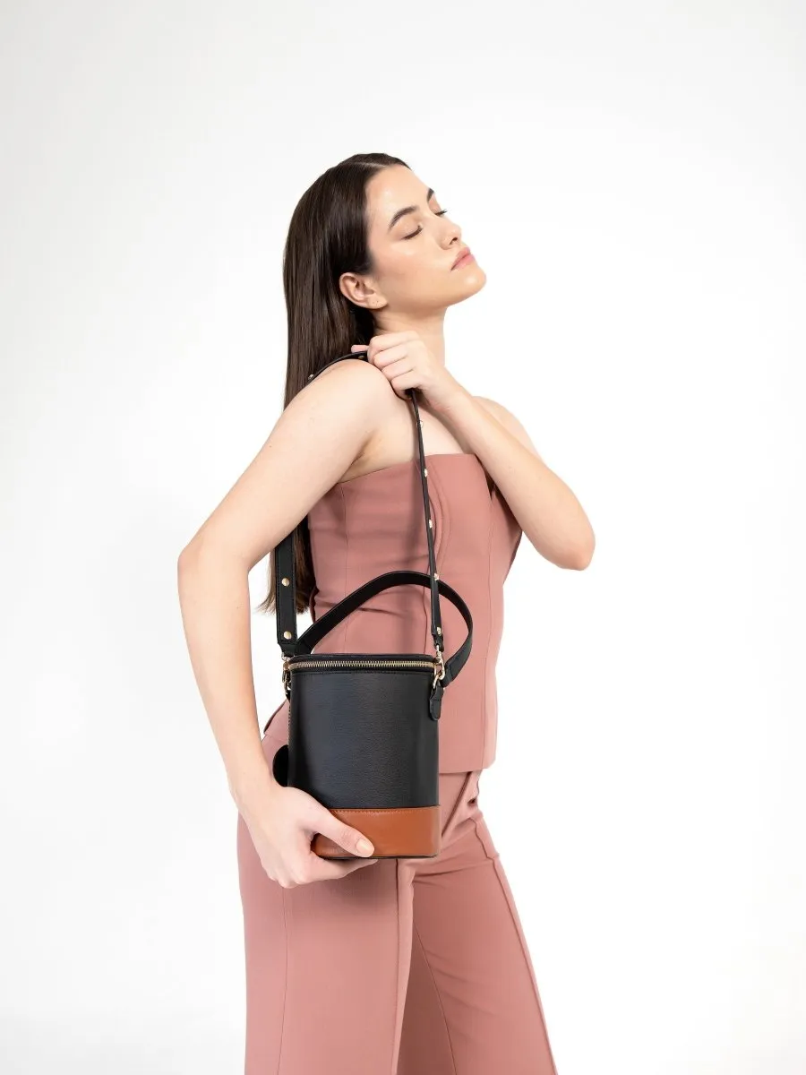 Hemera (Black & Gingerbread) | Women's Bag made with Apple Leather