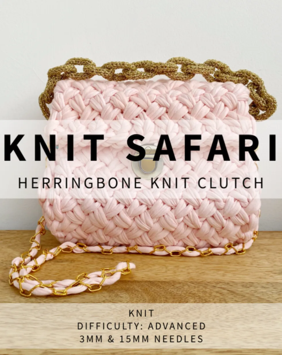 Herringbone Clutch - Downloadable Chunky Knitting Pattern