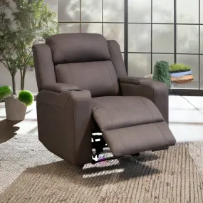 Home Cinema Single Seater Electric Recliner Rhino Suede Fabric Sofa Grey