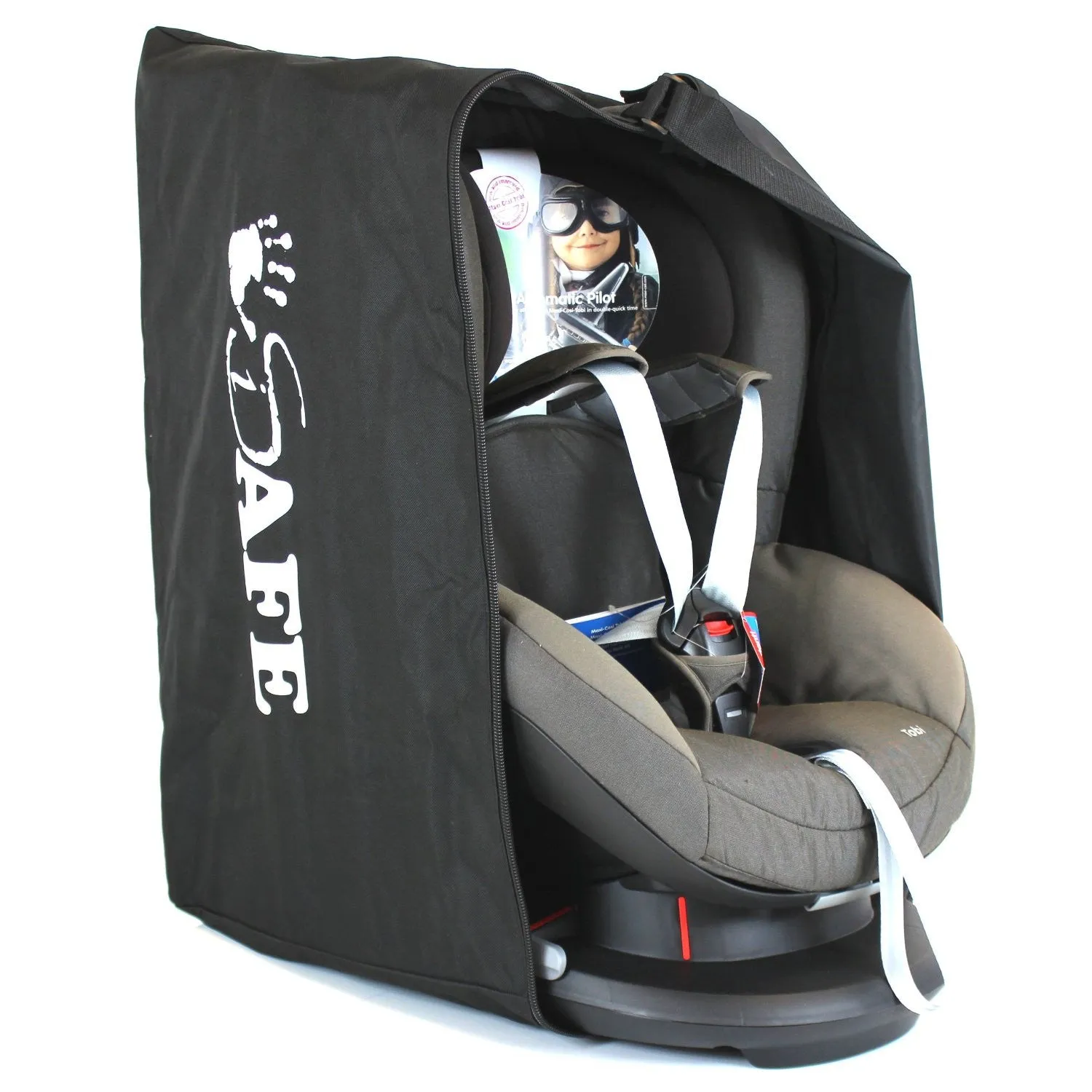 iSafe Universal Carseat Travel / Storage Bag For Maxi-Cosi Familyfix Pearl Car Seat & Base (Black Raven)