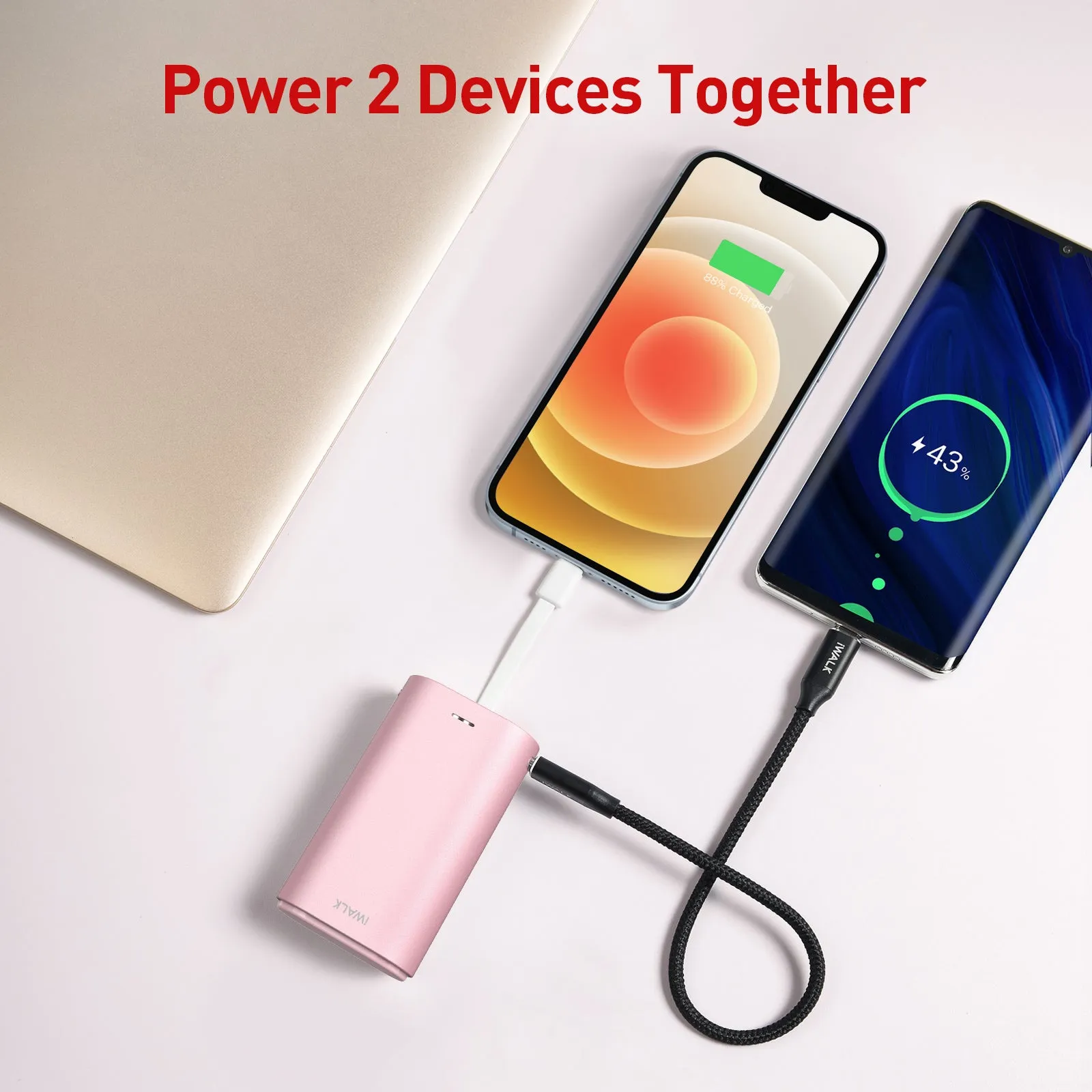 iWALK LinkPod Y | 9000mAh Power Bank [Built-In Lightning Cable]