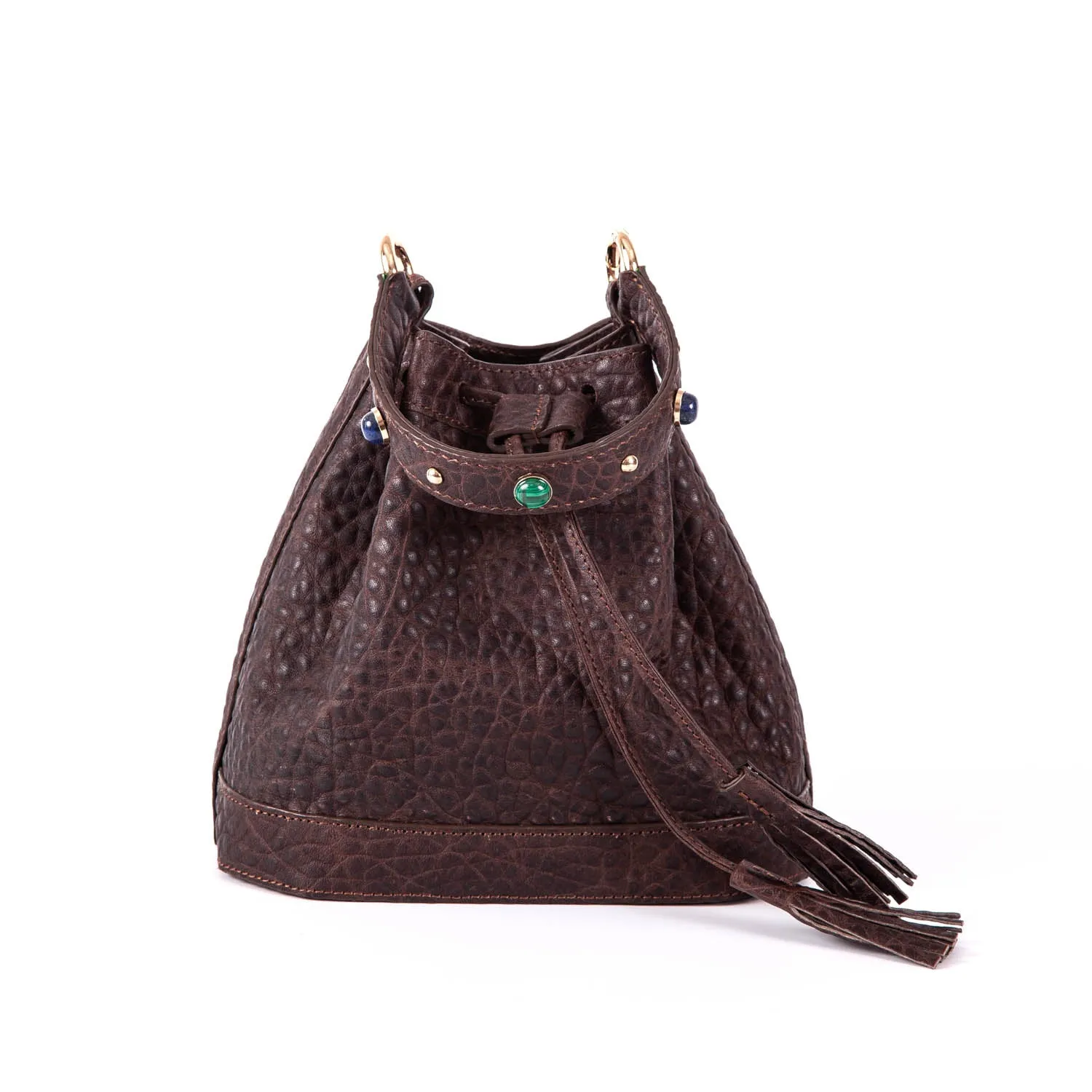 Jeweled Bucket Bag Chocolate