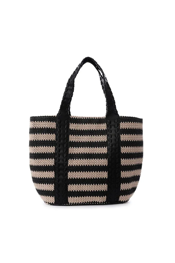 JULES KAE | The Layla Tote - Natural/Black Striped