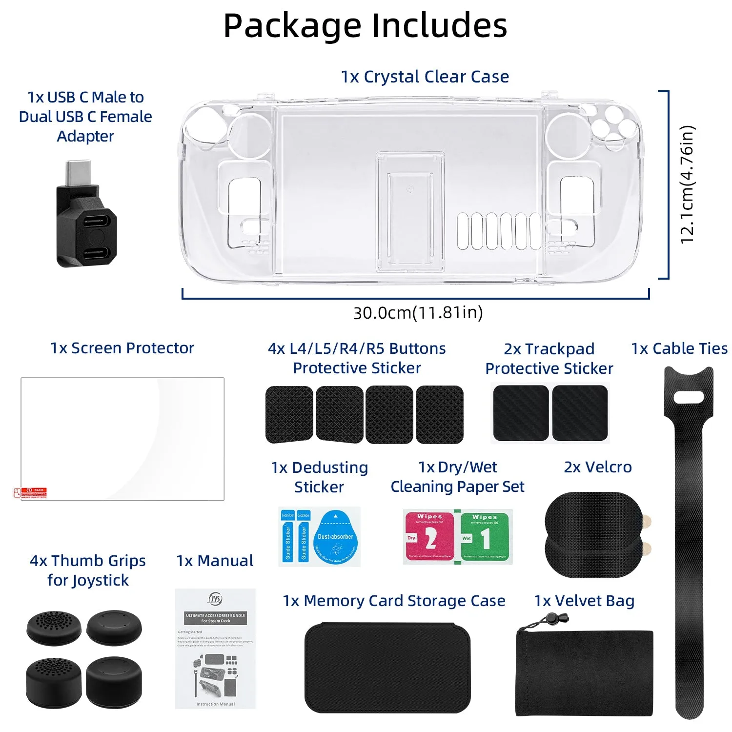 JYS 19 In 1 Accessories Bundle for Steam Deck(JYS-SD021)