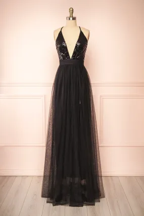 Kaia Black | Black Sequin Gown