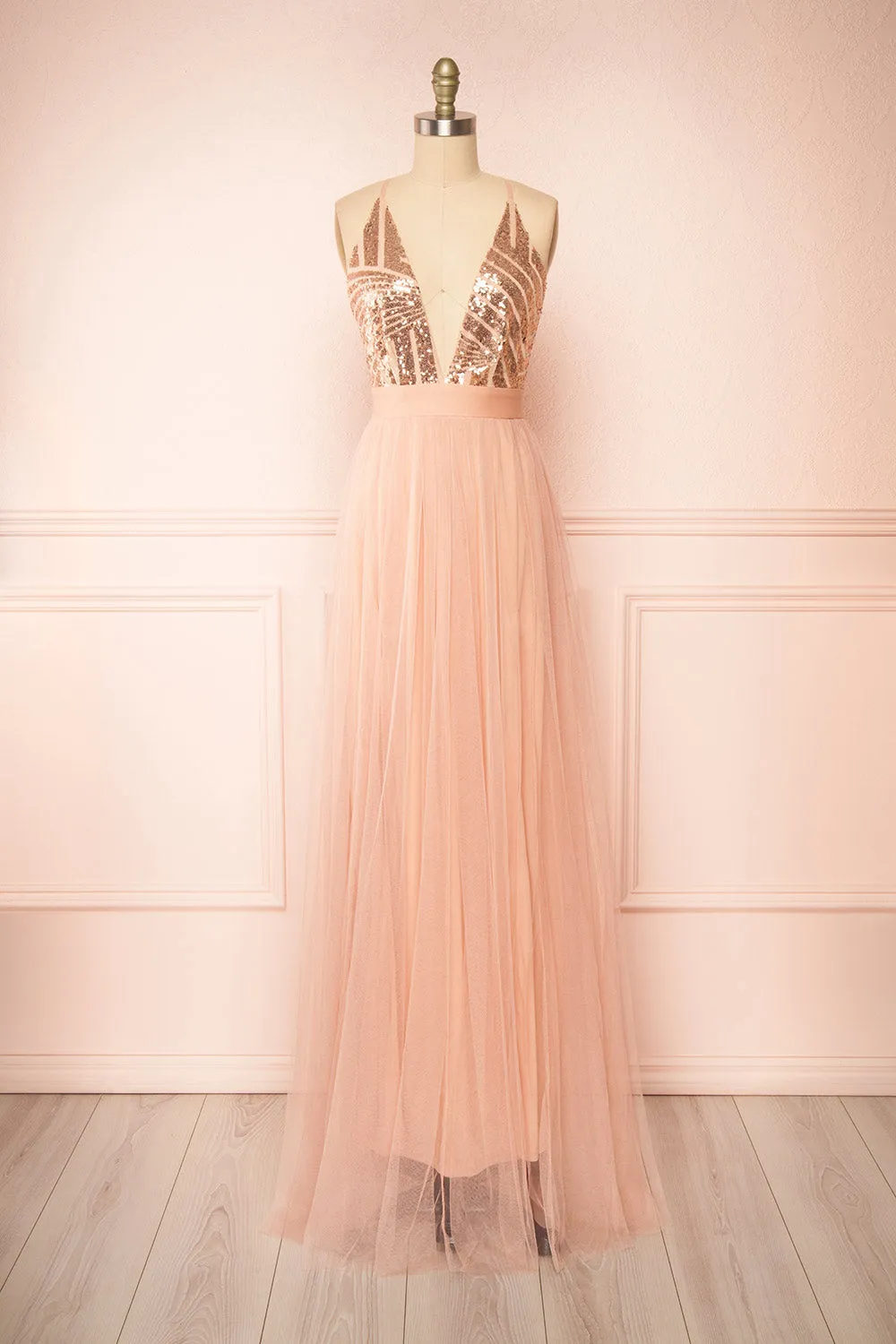 Kaia Pink | Dusty Pink Sequin Gown